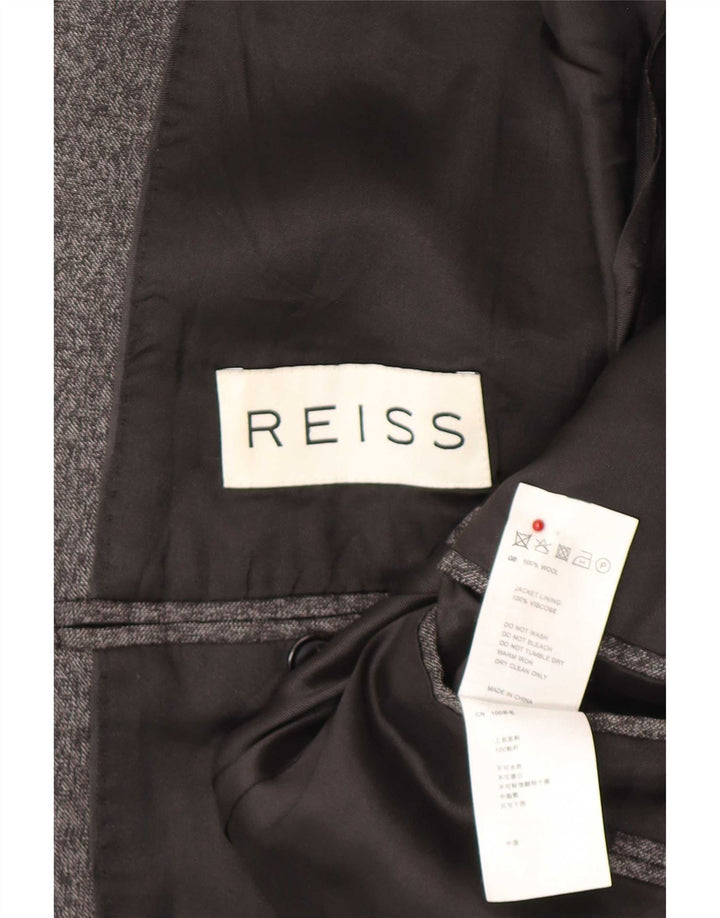 Reiss Herre 2-knaps blazerjakke UK 38 Medium Grey Flecked Wool