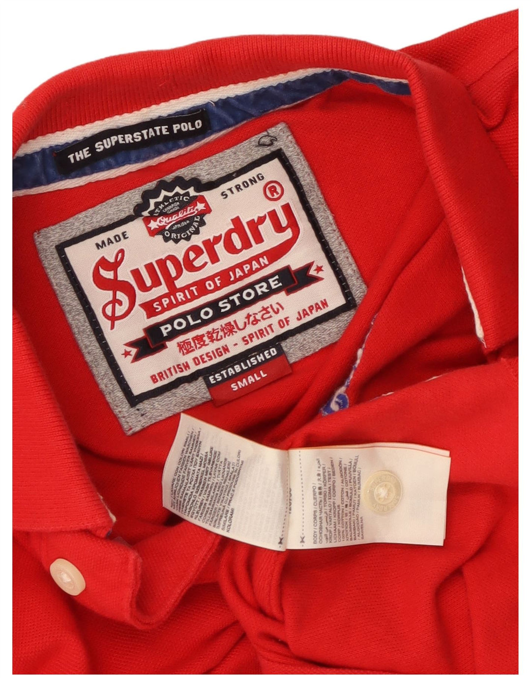 Superdry grafisk poloshirt til mænd, lille rød bomuld