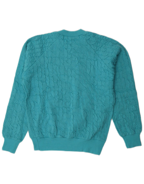 Vintage sweatshirt med lynlås til kvinder UK 18 XL turkis