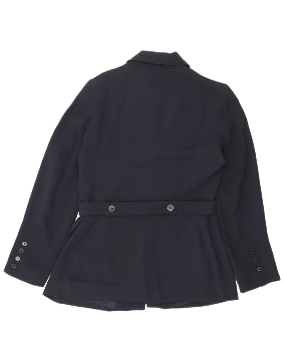 Zara Dame 5-knaps blazerjakke EU 42 Large Navy Blue Rayon