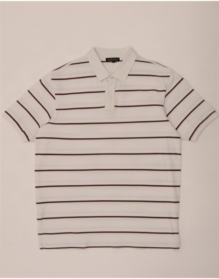 Dacks herre poloshirt mellem hvid stribet
