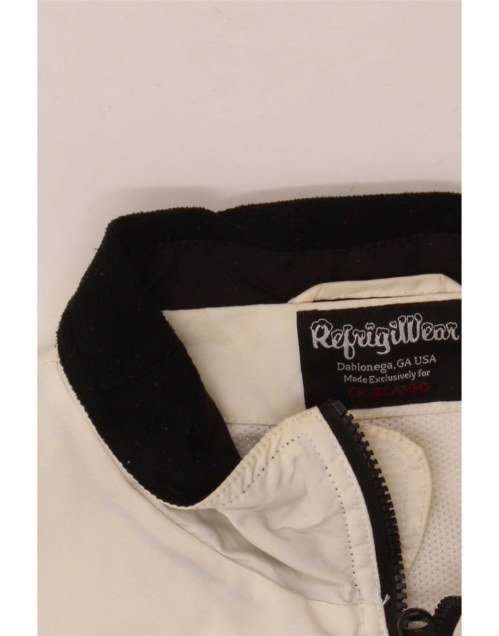Refrigiwear Herre Bomber Jacket UK 42 XL Off White Colourblock Nylon