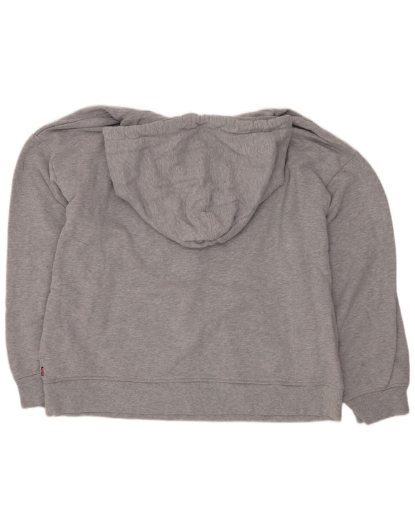 Levi's Graphic Oversized Hoodie Jumper UK 14 Large Grå Flecked