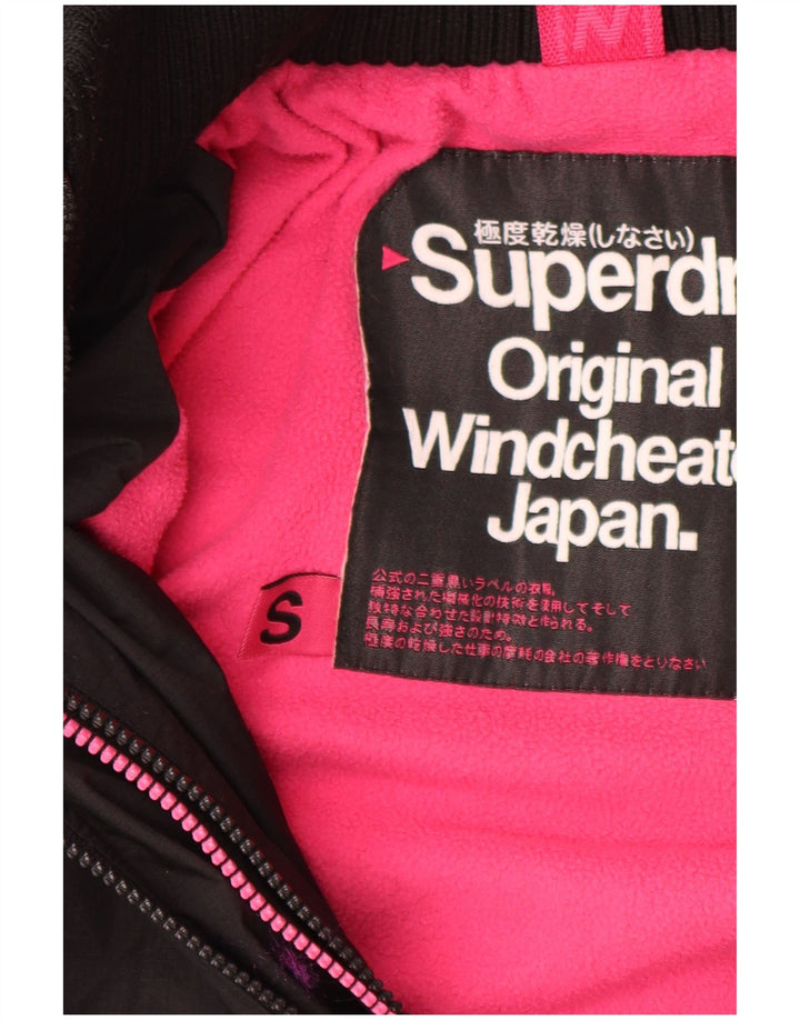 Superdry vindjakke til kvinder med hætte vindjakke UK 10 Small Black