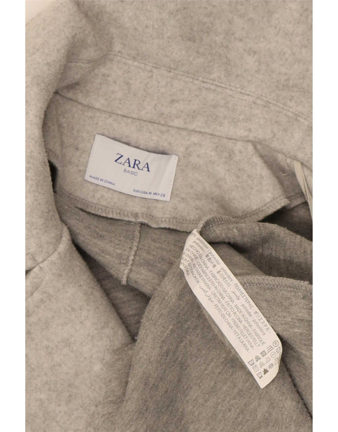 Zara oversized cardigan sweater til kvinder UK 14 Medium Grey Polyester