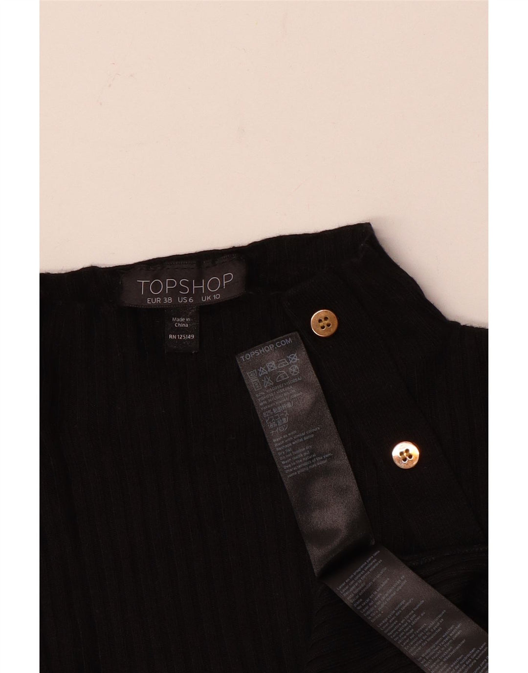 Topshop Dame Cardigan Sweater UK 10 Small Black Viscose