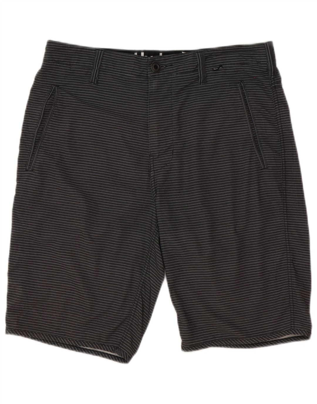 Hurley Herre Chino Shorts W31 mellemgrå stribet polyester
