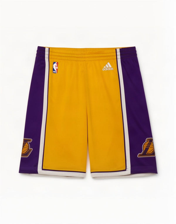 Adidas Boys Lakers grafiske sportsshorts 11-12 år Gul Colourblock