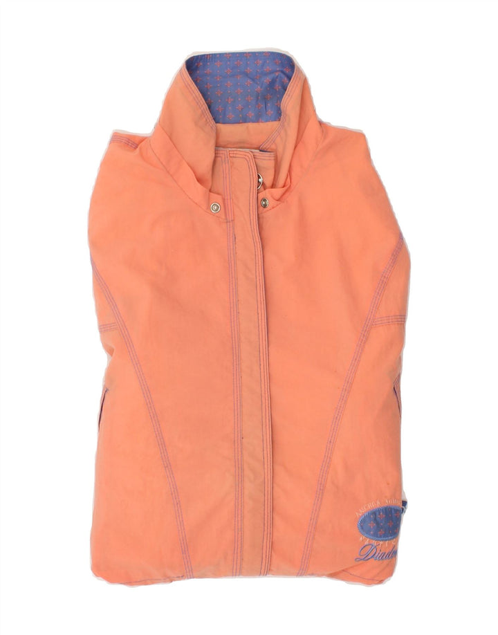 DIADORA Womens Bomber Jacket UK 14 Medium Orange Nylon Vintage Diadora and Second-Hand Diadora from Messina Hembry 