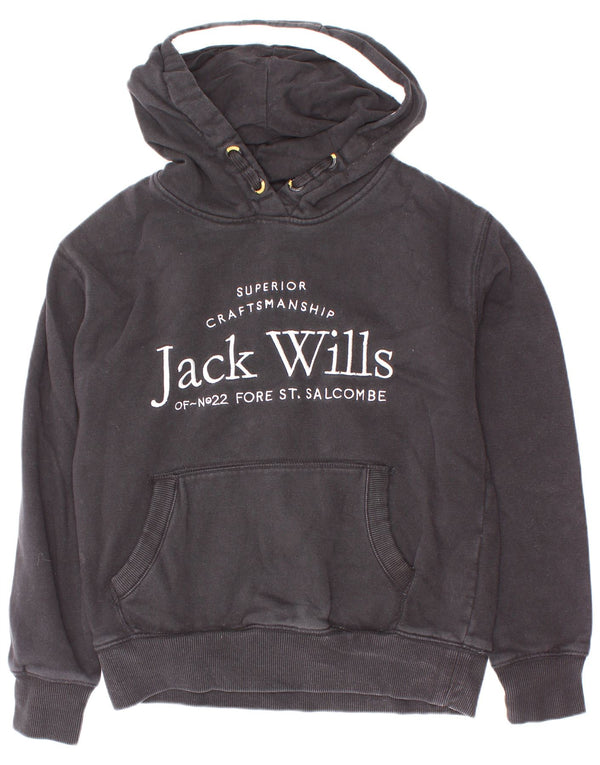 Jack Wills piger grafisk hættetrøje 8-9 år sort bomuld