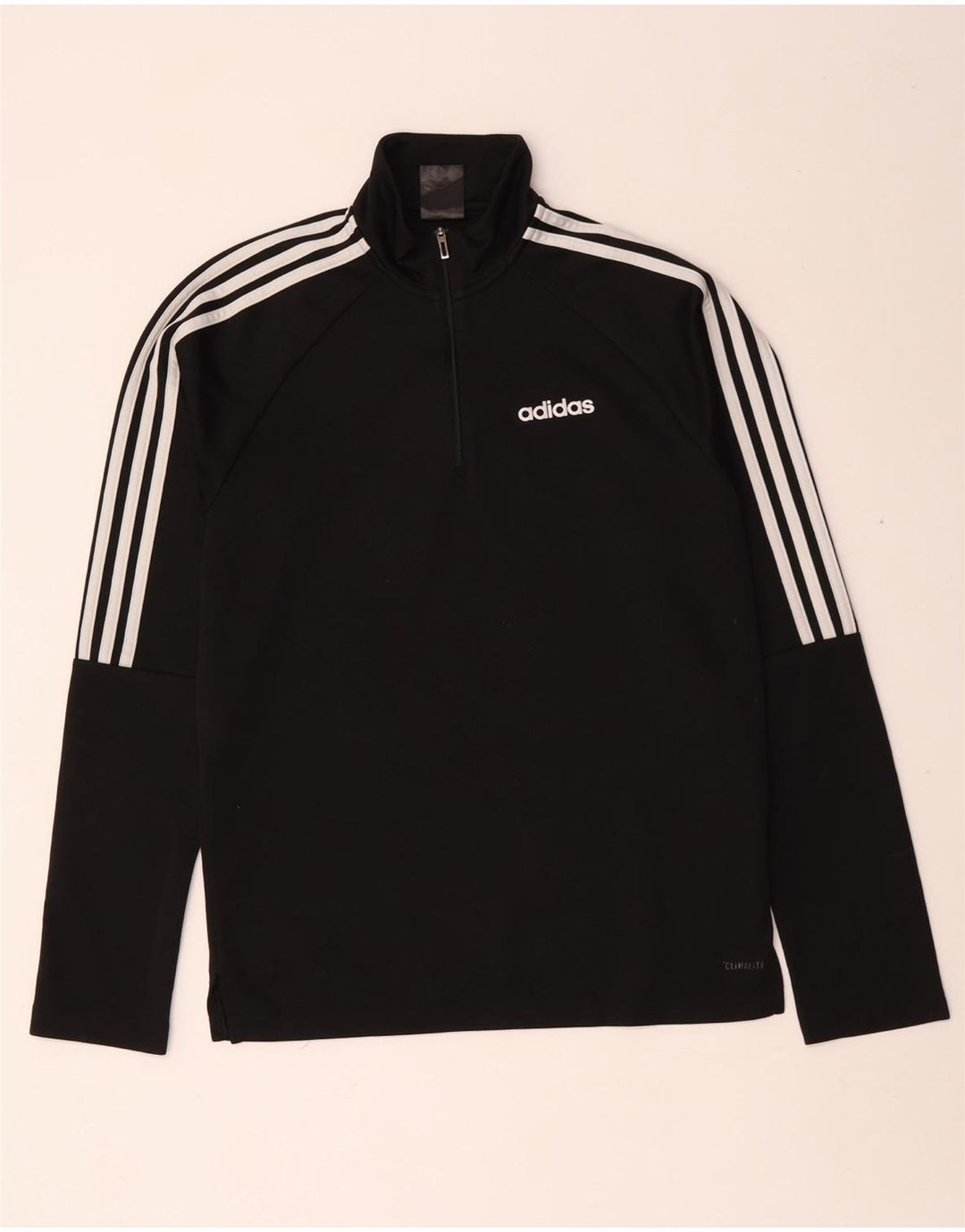 Adidas Herre Climalite Pullover med lynlås-hals Træningsdragt Top Lille sort polyester