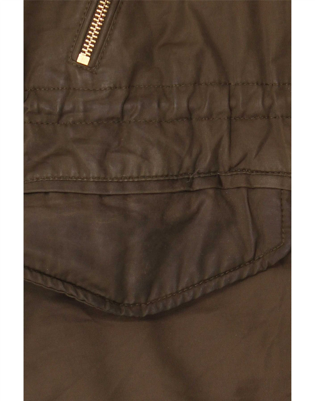 Zara Sherpa Parkajakke med hætte til kvinder UK 14 Medium Khaki