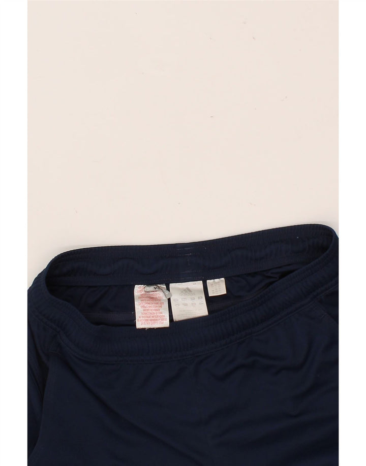 ADIDAS Boys Sport Shorts 13-14 Years Navy Blue Polyester Vintage Adidas and Second-Hand Adidas from Messina Hembry 