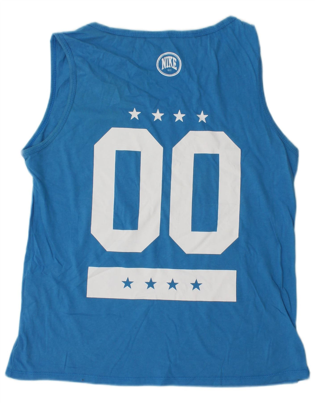 NIKE Grafisk Vest Top UK 14 Medium Blå Bomuld