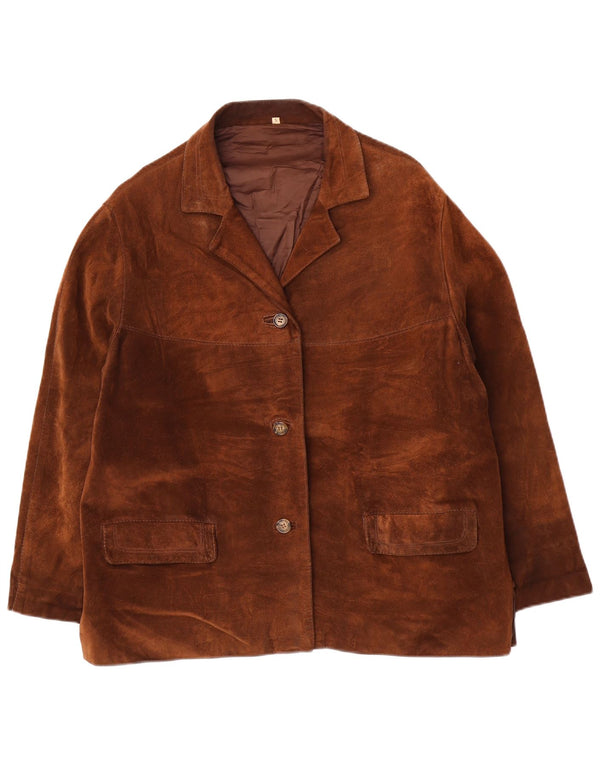 Vintage Dame Oversized 3 Button Ruskind Blazer Jacket UK 10 Small Brown