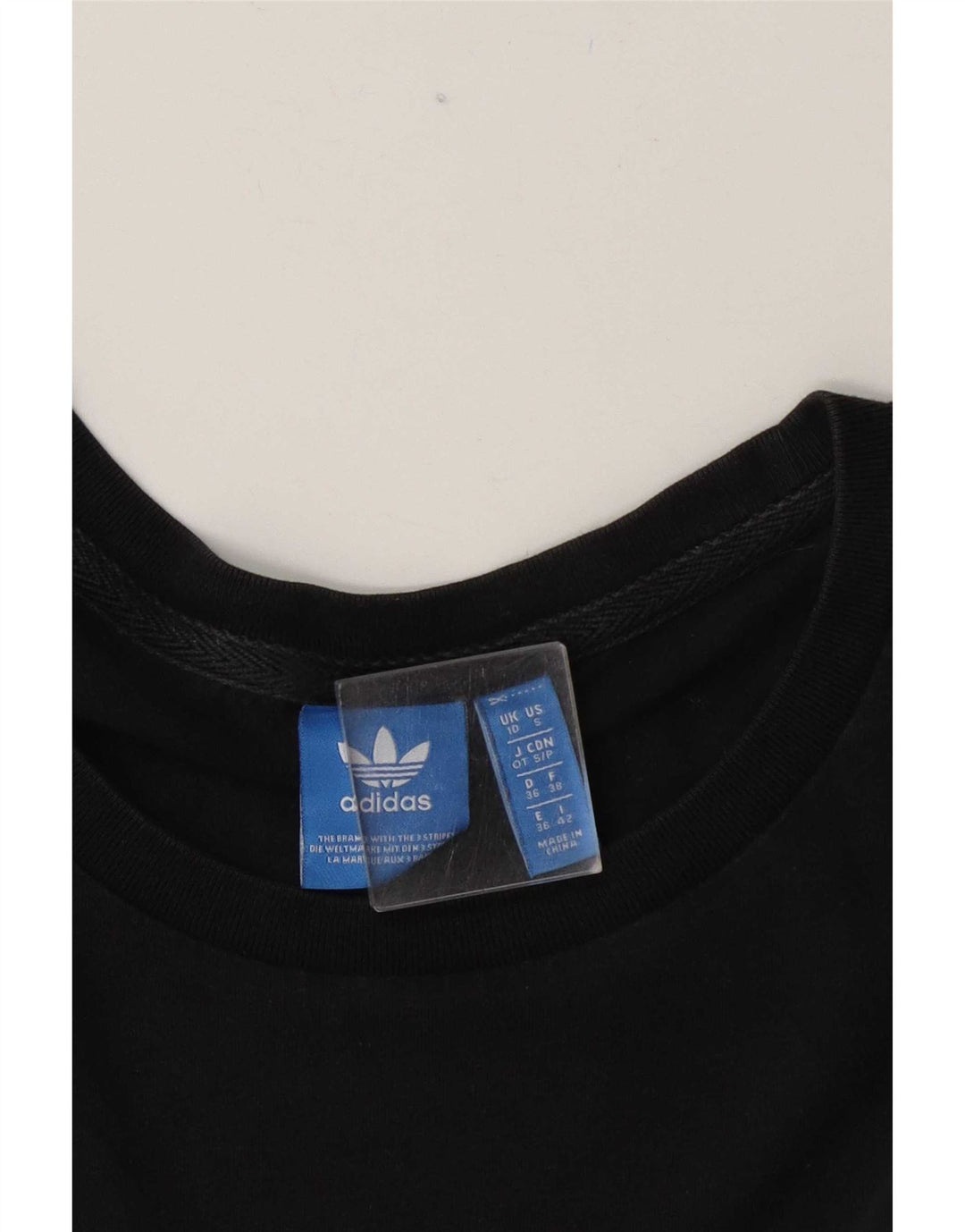 Adidas Dame Oversized Grafisk T-Shirt Top UK 10 Lille Sort