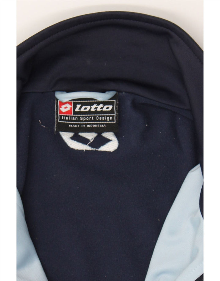 LOTTO Mens Graphic Tracksuit Top Jacket Medium Navy Blue Colourblock Vintage Lotto and Second-Hand Lotto from Messina Hembry 