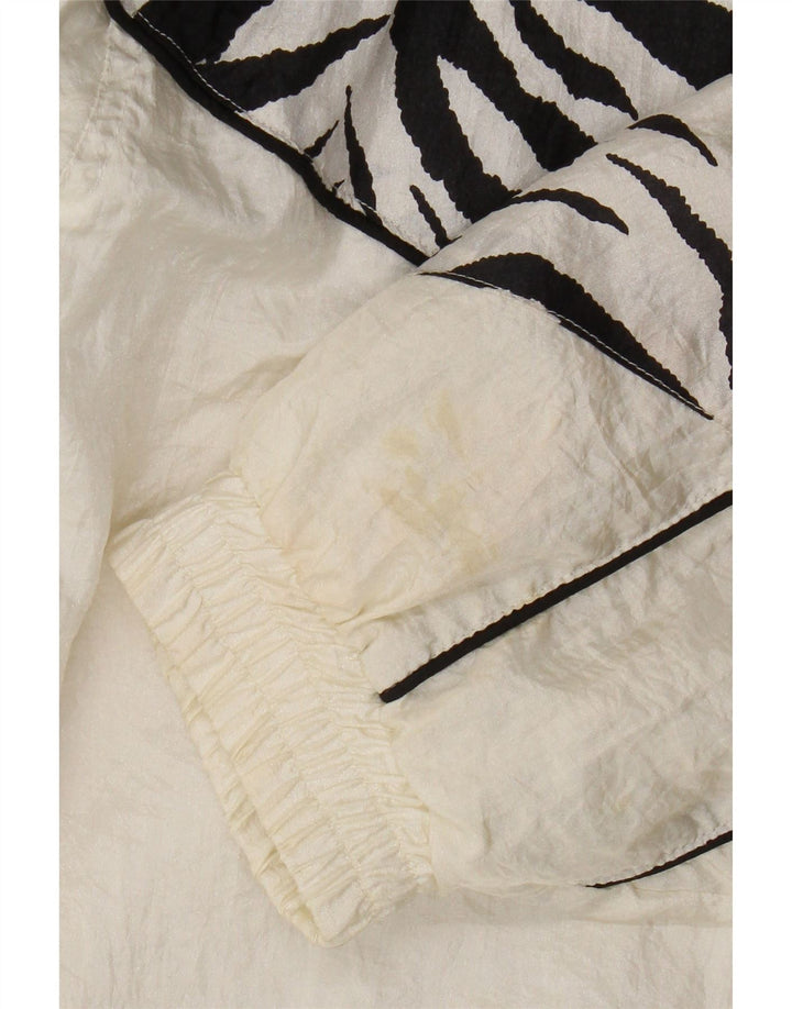 EVR Womens Oversized træningsdragt Topjakke UK 16 Stort hvidt dyreprint