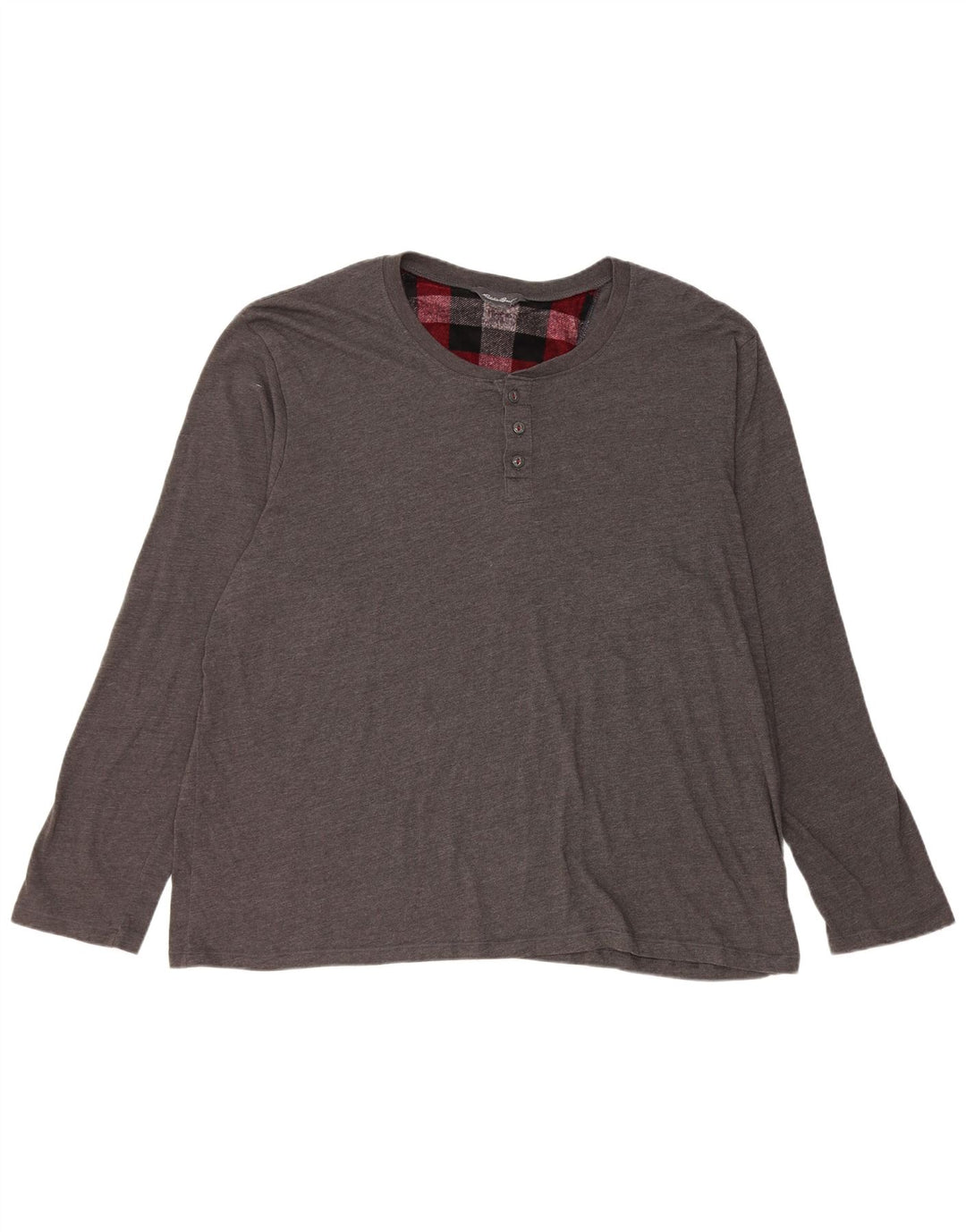 EDDIE BAUER Herre Top Langærmet 2XL Grå Bomuld