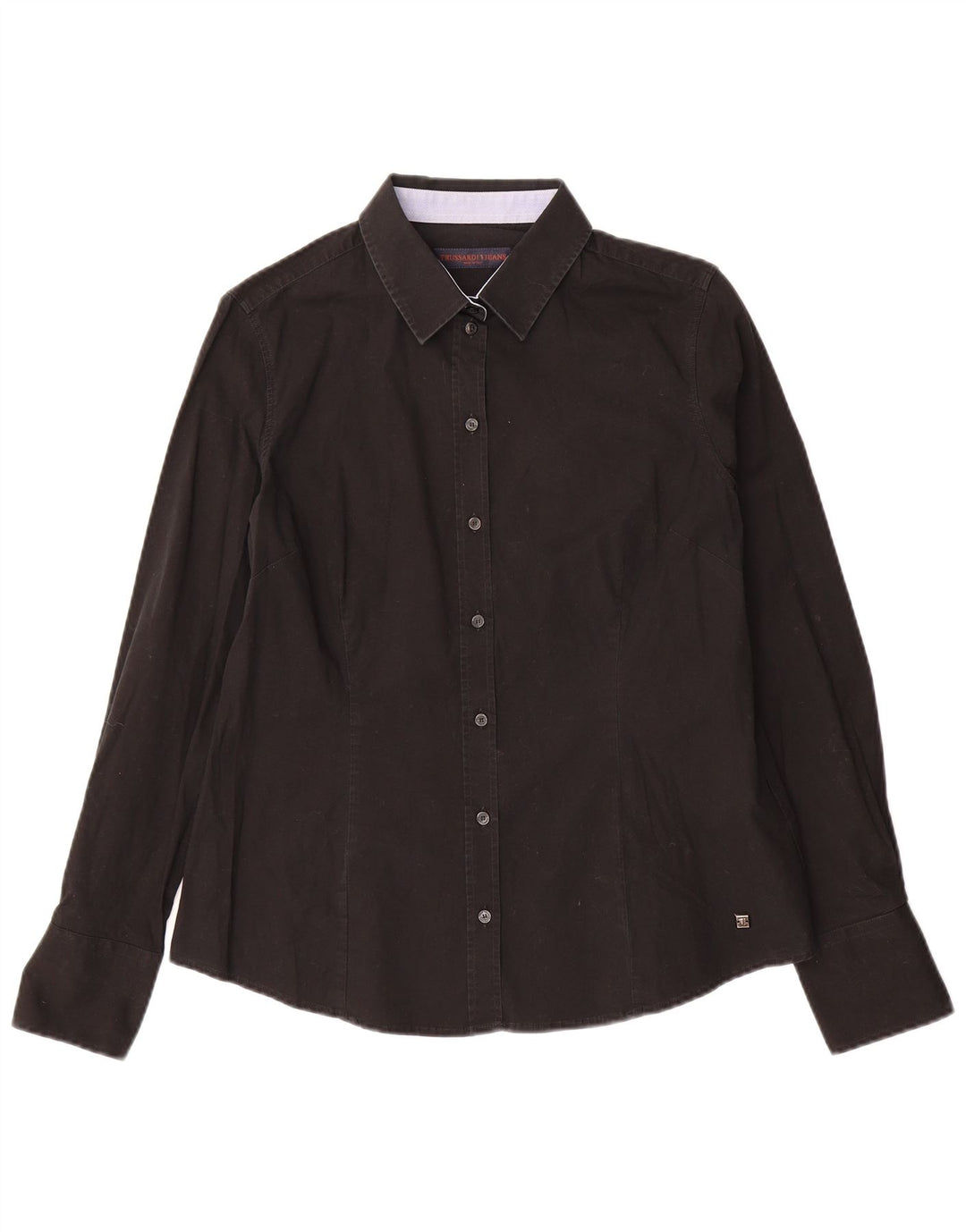 Trussardi Jeans Dameskjorte IT 48 XL Sort Bomuld