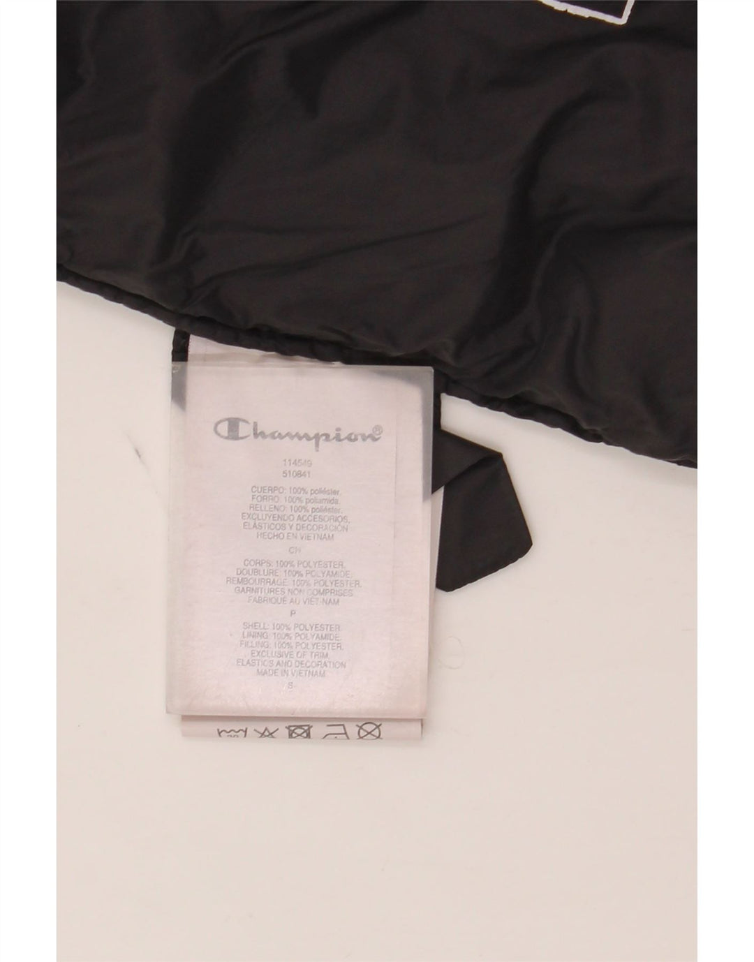 Champion Dame hættepolstret jakke UK 10 Lille sort polyester