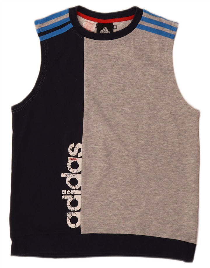 Adidas Boys Graphic Sweatshirt Jumper 11-12 år Grå Colourblock