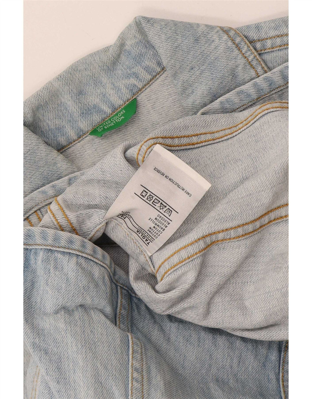 Benetton Dame denimjakke UK 14 Medium Blue Bomuld