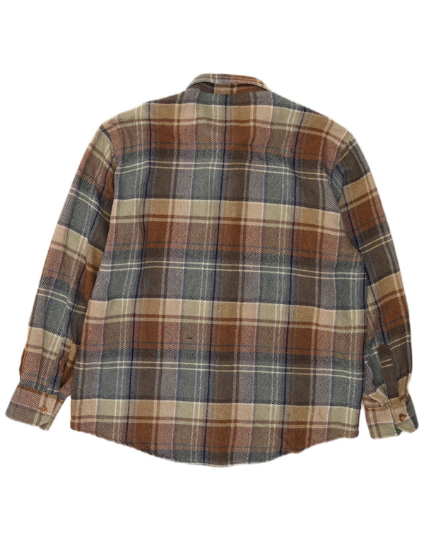 Vintage flannelskjorte til mænd XL flerfarvet ternet polyakryl
