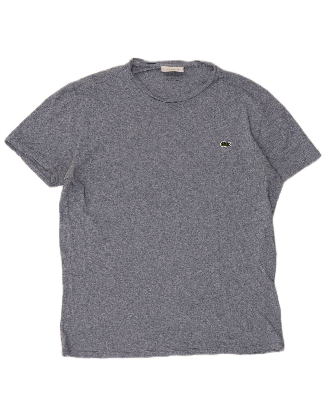 Lacoste Herre Regular Fit T-Shirt Top Størrelse 4 Medium Blue Flecked Bomuld