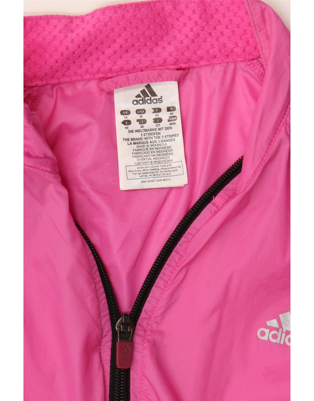 Adidas træningsdragt topjakke til kvinder UK 14 Large Pink Nylon