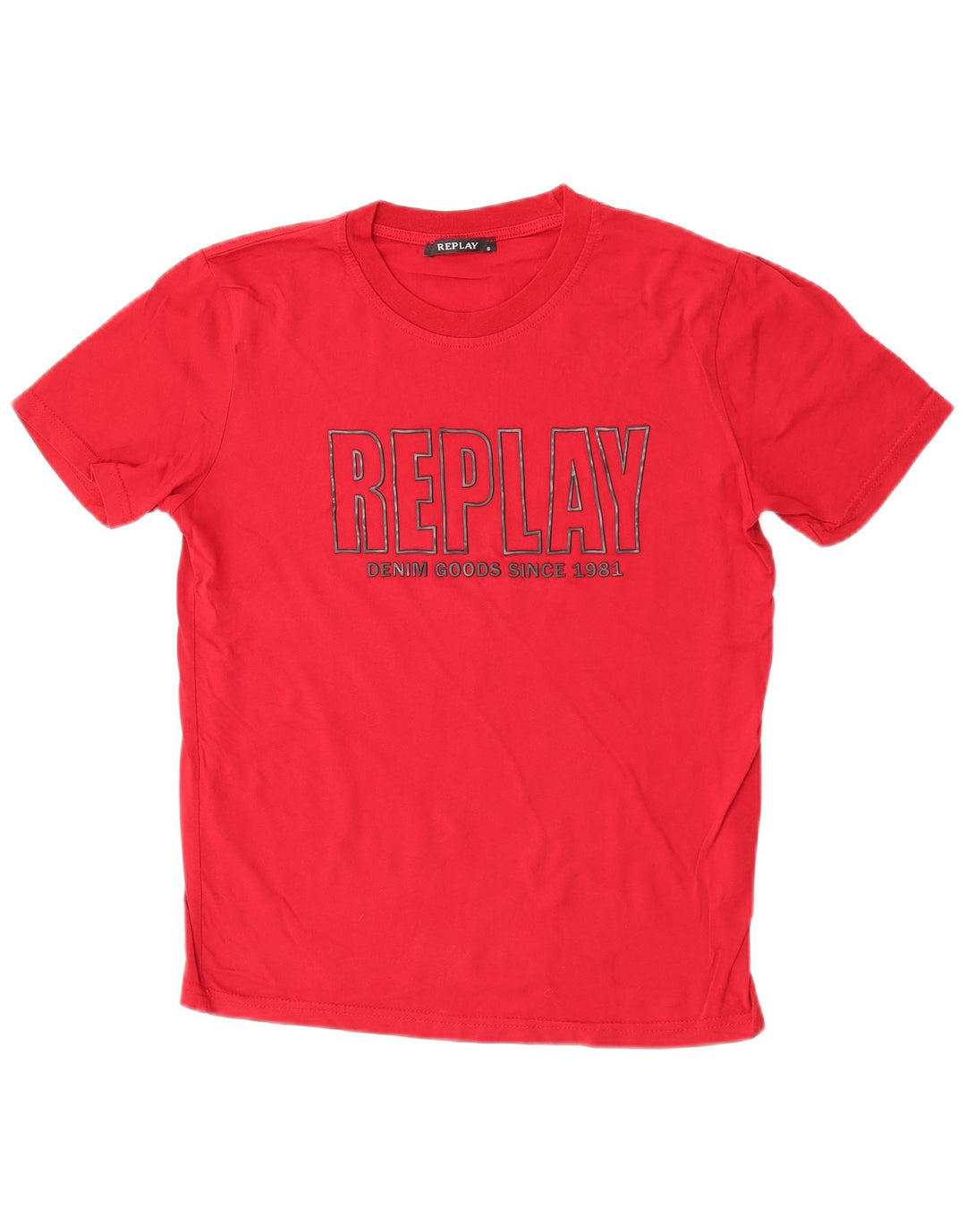 Replay Herre Grafisk T-Shirt Top Lille Rød Bomuld