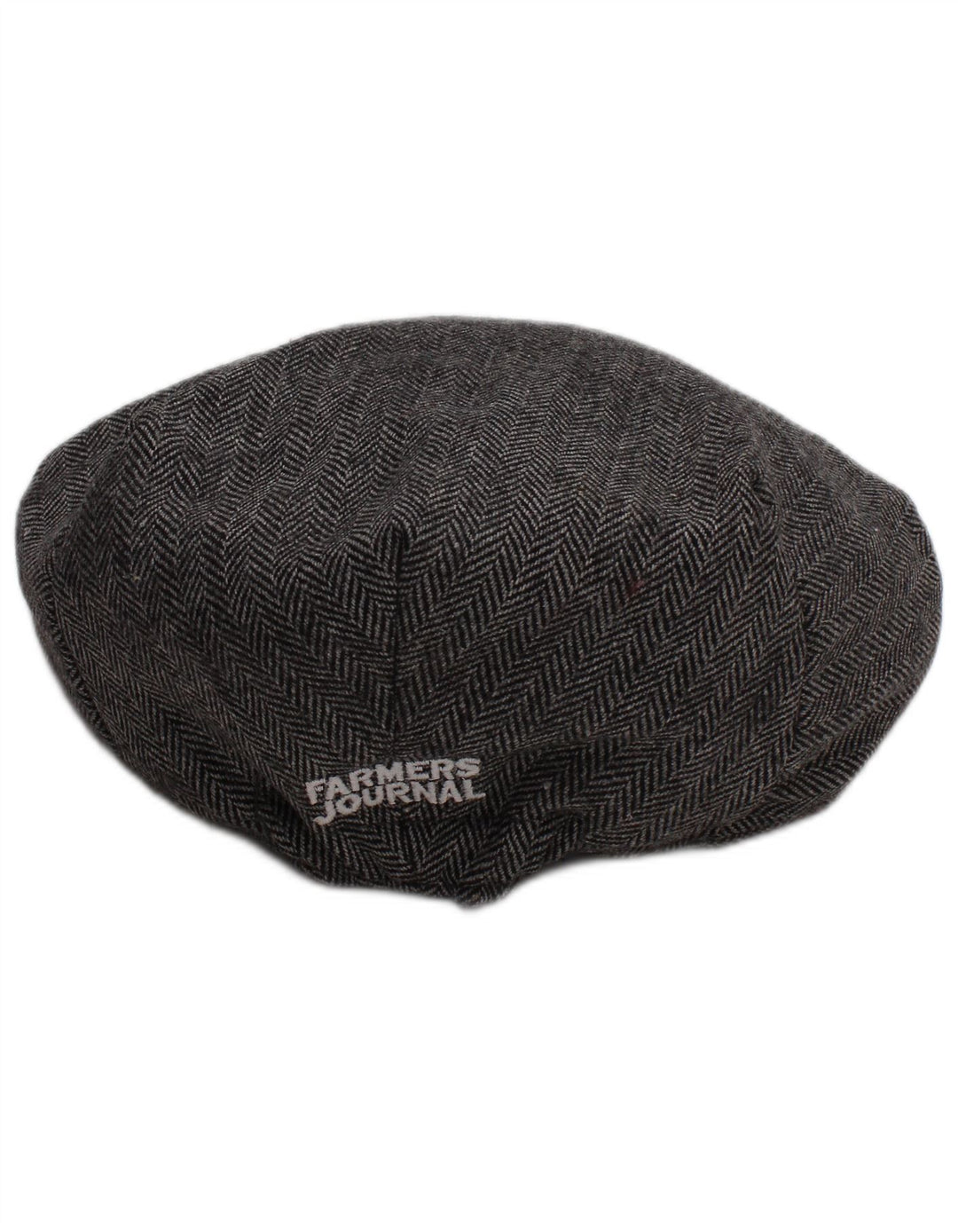 VINTAGE Mens Flat Cap One Size Grey Herringbone Wool Classic