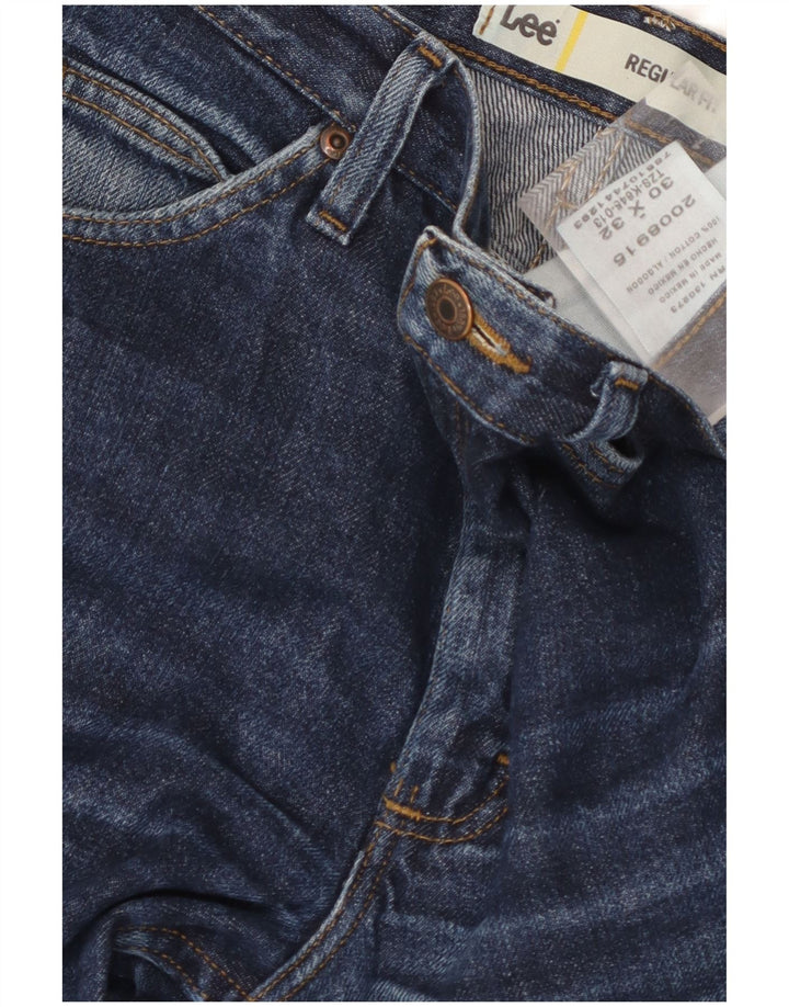 Lee Herre Regular Fit Straight Jeans W30 L32 Blå Bomuld