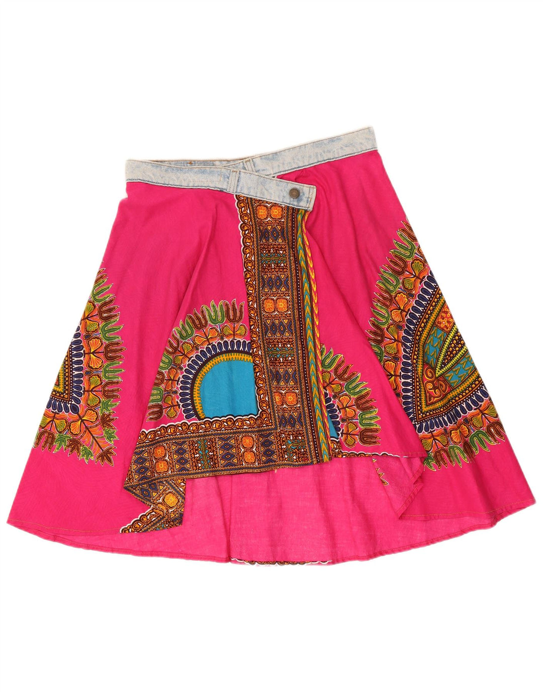 Levi's Womens Asymmetrisk Wrap Nederdel W32 Stor Pink Geometrisk Bomuld