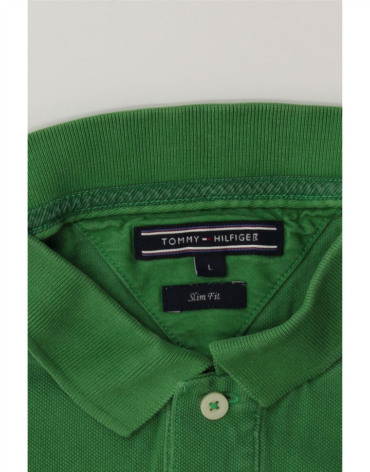 TOMMY HILFIGER Slim Fit poloshirt til mænd, stor grøn