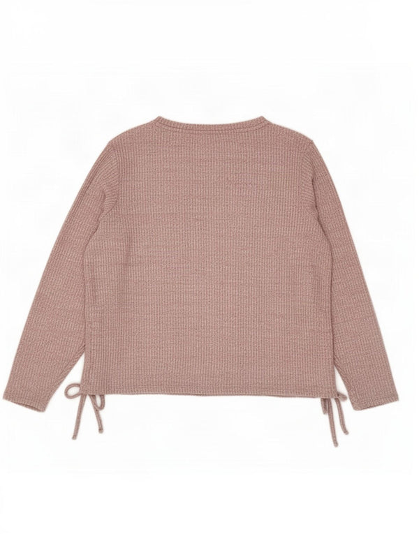 Marks & Spencer Dame Oversized Top Langærmet UK 18 XL Pink Flecked