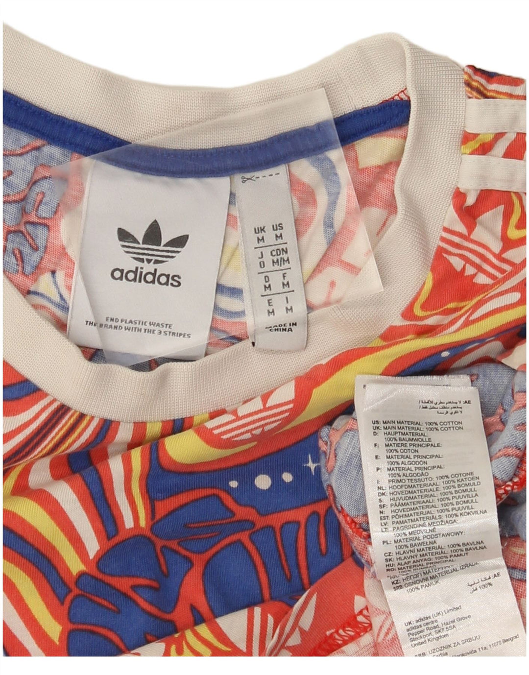 Adidas Herre grafisk T-shirt Top Medium Flerfarvet Bomuld