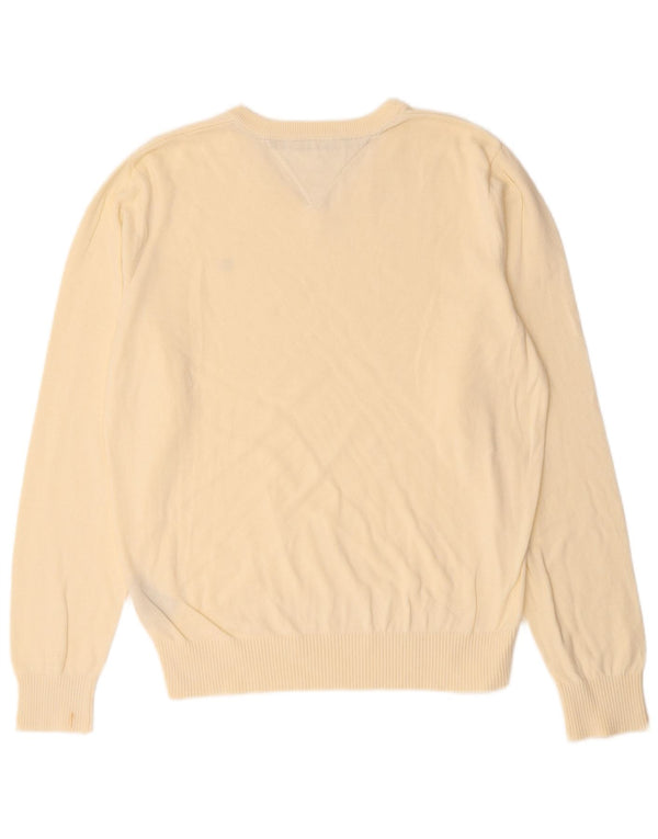 TOMMY HILFIGER Herre V-hals sweater Medium Off White Bomuld