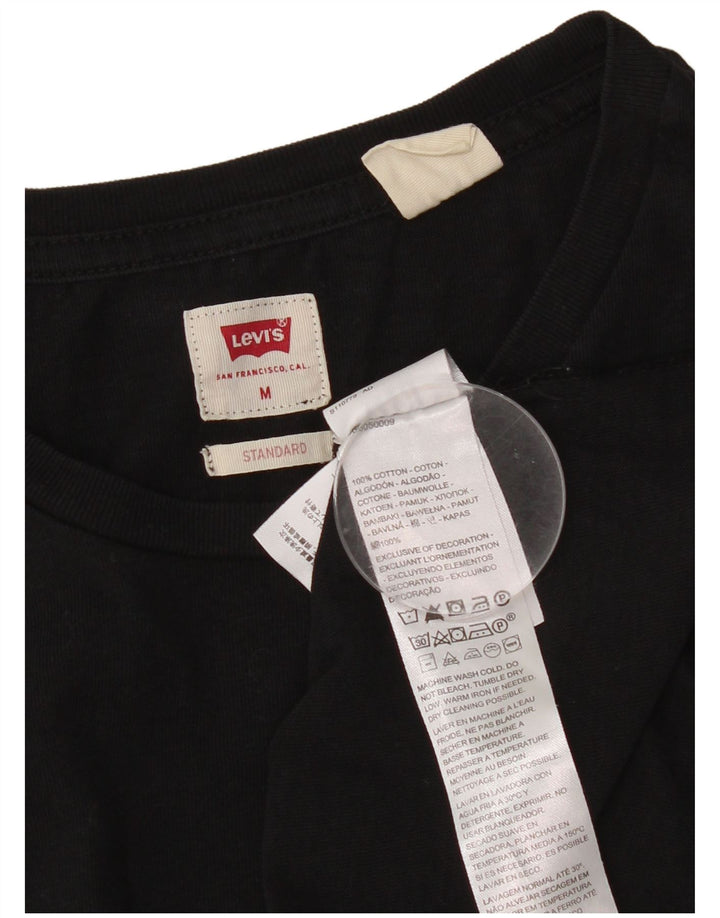 Levi's Herre Standard T-Shirt Top Medium Sort Bomuld