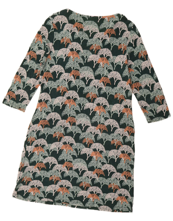 White Stuff Womens 3/4-ærmet Skede Kjole UK 14 Medium Green Floral