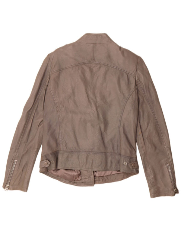 C&A Dame Cindy Crawford Læder Biker Jacket EU 40 Medium Grey