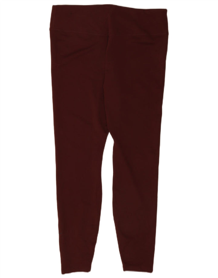 Nike Dame Dri Fit Leggings UK 20 2XL Maroon Polyester