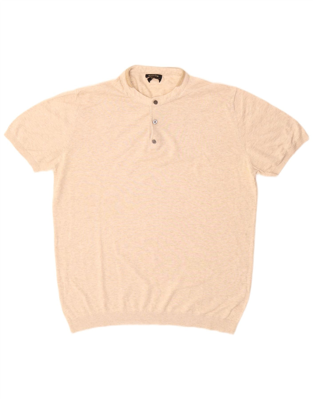 Massimo Dutti Herre Polo Shirt Stor Beige Bomuld