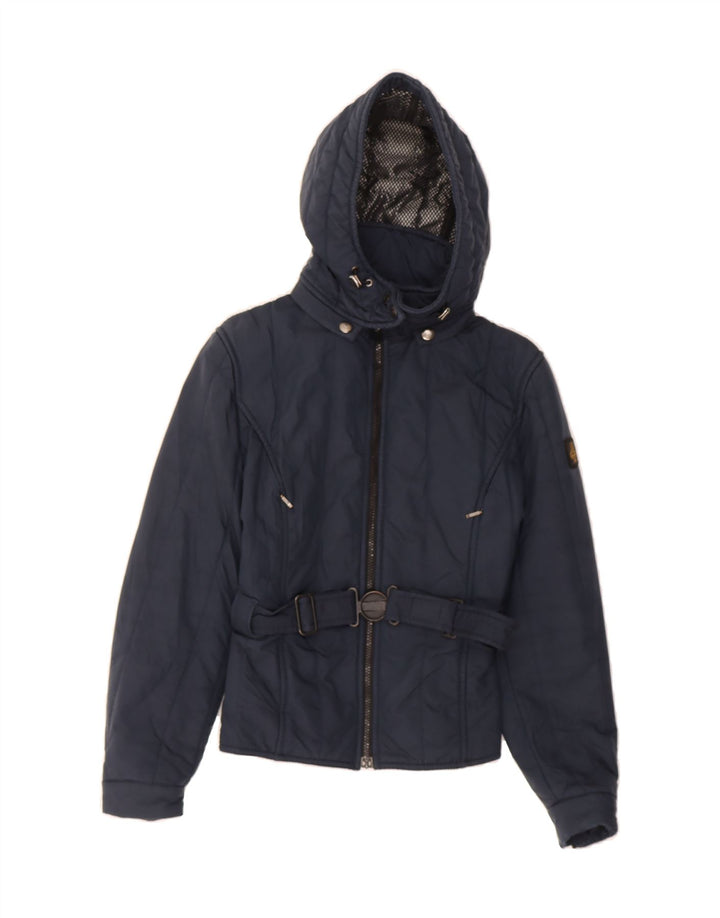 REFRIGIWEAR Womens Hooded Padded Jacket UK 10 Small Navy Blue Polyamide Vintage Refrigiwear and Second-Hand Refrigiwear from Messina Hembry 