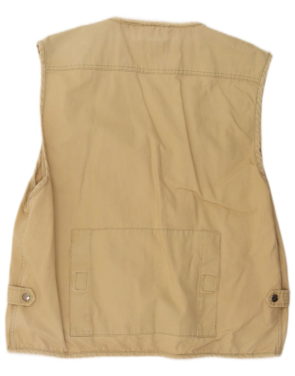 Vintage Herre Utility Jacket UK 40 Stor Beige Bomuld