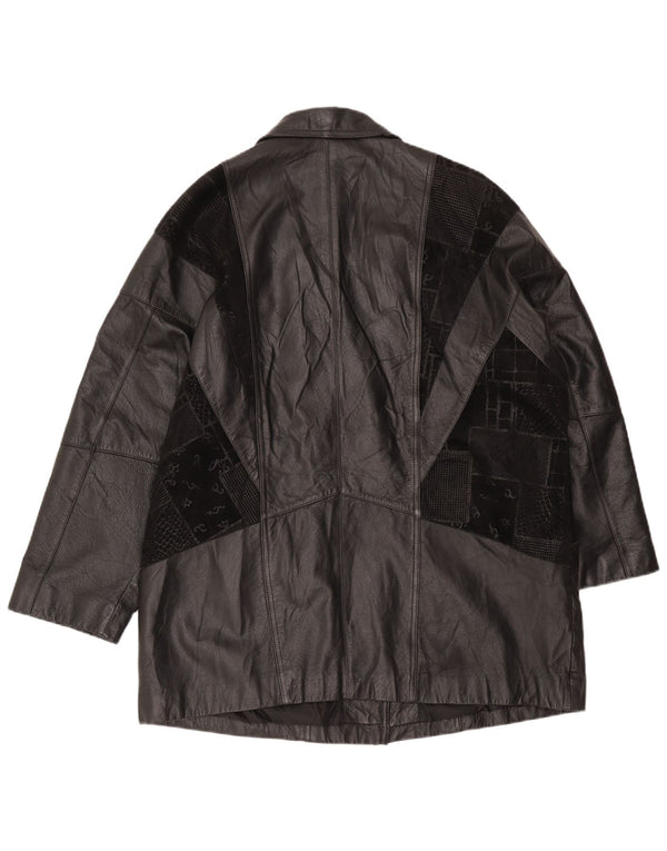 Canda Herre Oversized Læderfrakke UK 18 XL Sort