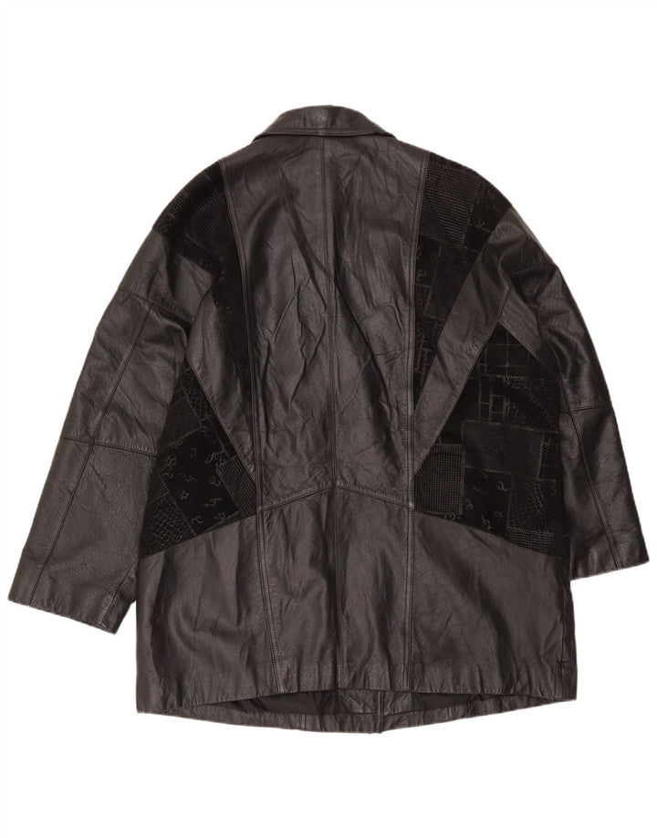 Canda Herre Oversized Læderfrakke UK 18 XL Sort