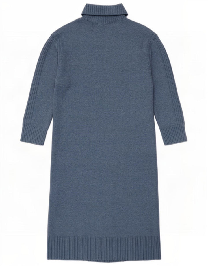 Marks & Spencer Dame Langærmet Jumper Kjole UK 14 Medium Blue Polyester