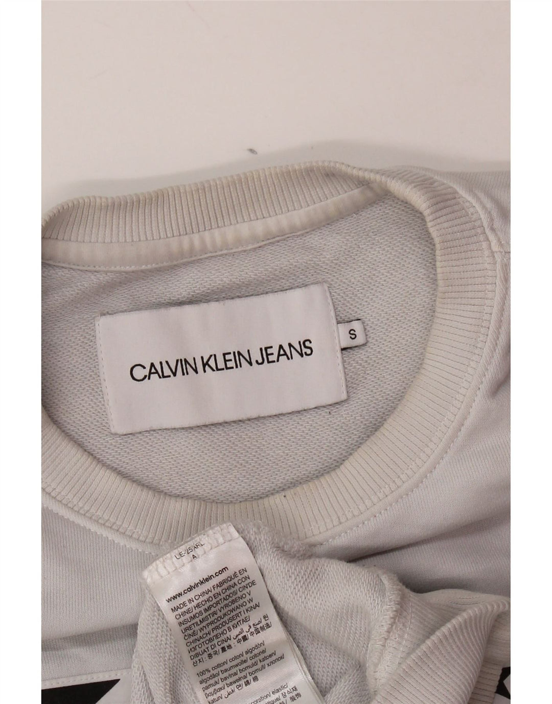 CALVIN KLEIN JEANS Grafisk sweatshirt til mænd, lille grå bomuld