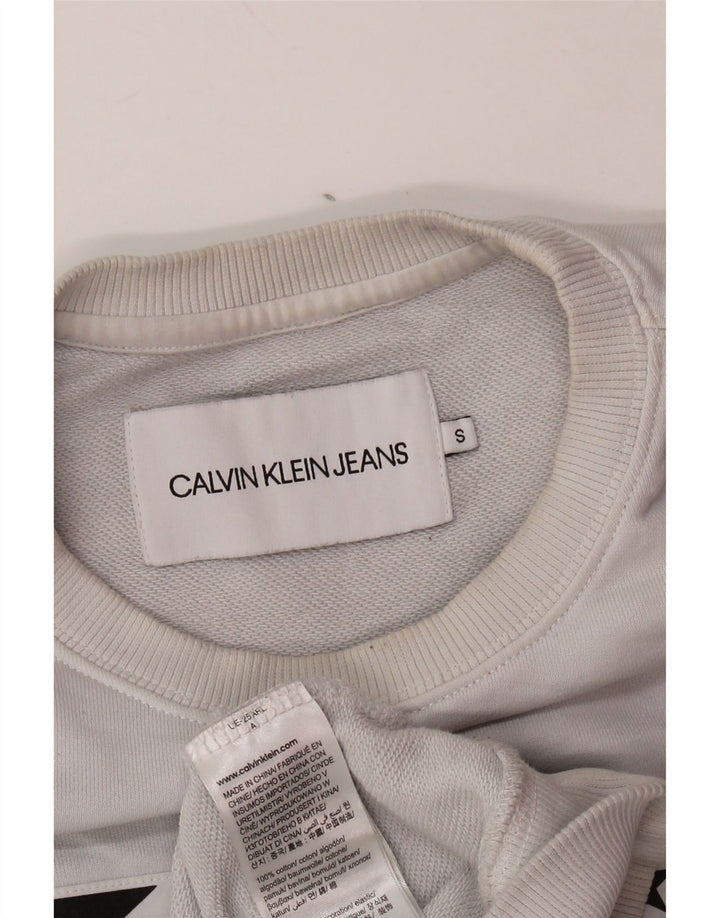 CALVIN KLEIN JEANS Grafisk sweatshirt til mænd, lille grå bomuld